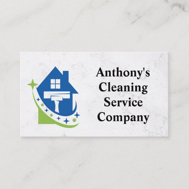 House Clean Squeegee Logo | Sanitizing Business Card (Front)