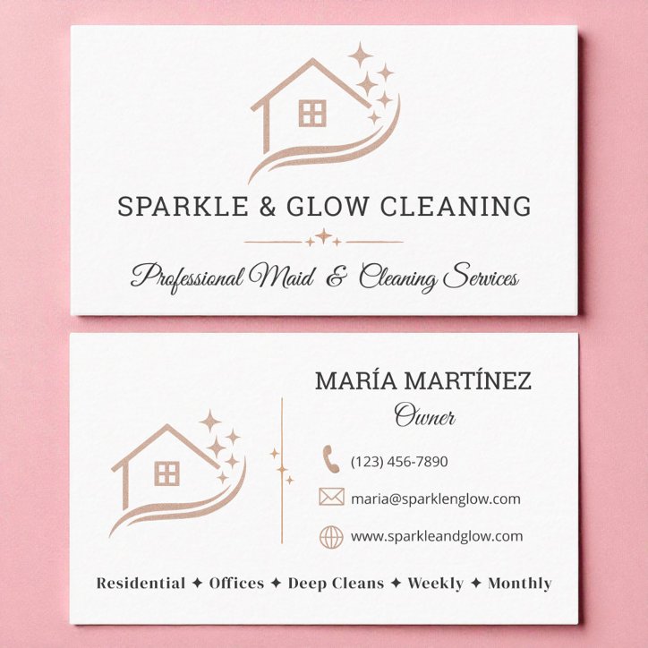 House Cleaner And Maid Service Business Card