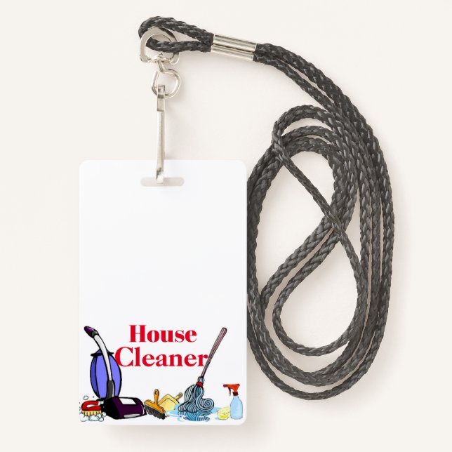 House cleaner badge (Front with Lanyard)