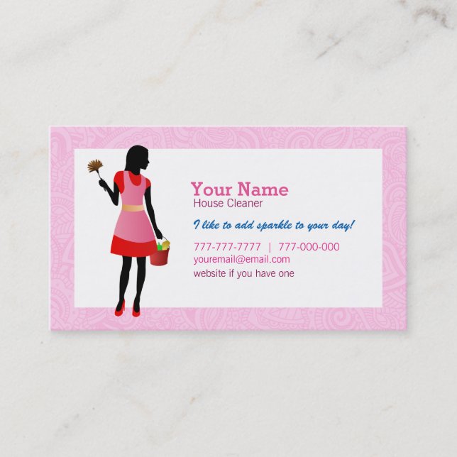 House Cleaner Business Cards (Front)