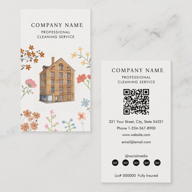 House Cleaner Cleaning Services Professional  Business Card (Front/Back)