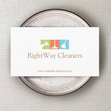 House Cleaner Logo Cleaning Service Business Card