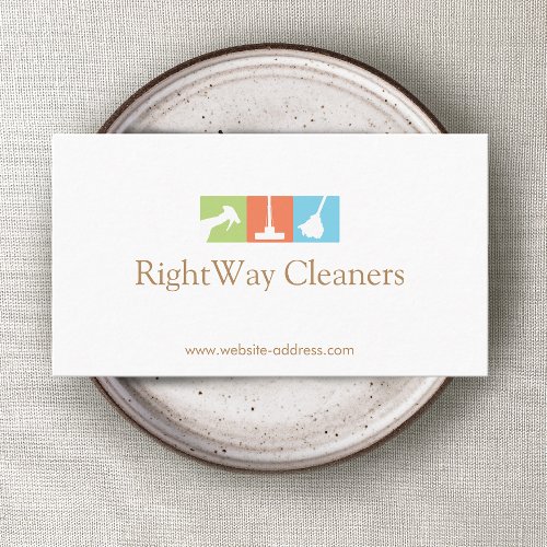House Cleaner Logo Cleaning Service Business Card
