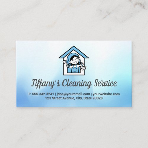 House Cleaner Logo  Maid Business Card