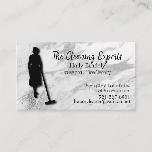 House Cleaner Marble Business Card