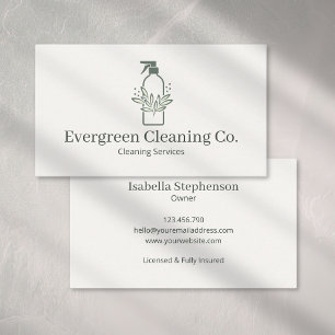 House Cleaner Professional Cleaner Minimal  Business Card