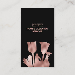 House Cleaner Rose Gold Cleaning Service Business Business Card