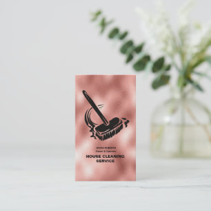 House Cleaner Rose Gold Cleaning Service Business Card