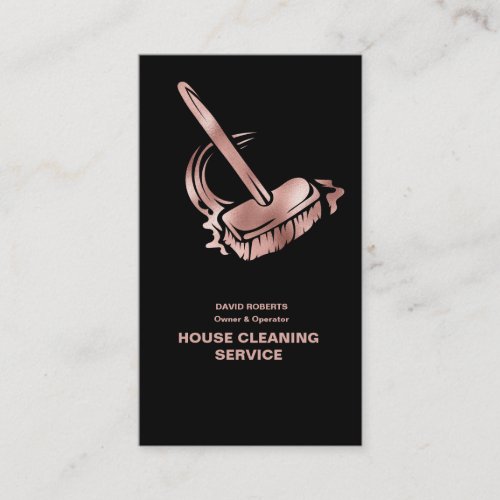 House Cleaner Rose Gold Cleaning Service  Business Card