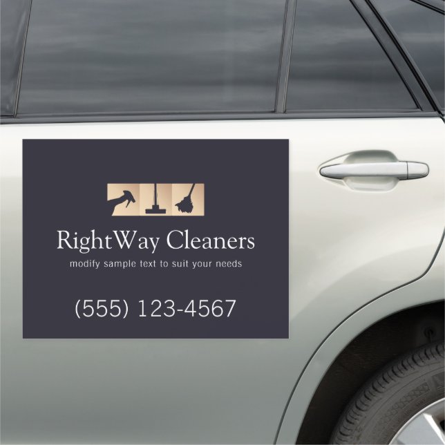 House Cleaner Rose Gold Cleaning Service  Car Magnet (In Situ)