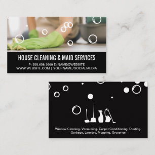 House Cleaner Soap Bubbles Business Card