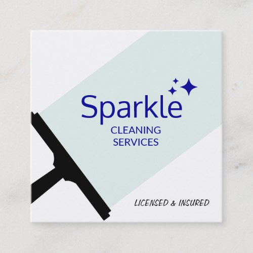 House Cleaner Squeegee  Cleaning Service Square Business Card