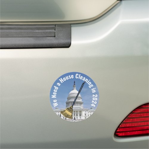 House Cleaning 2024 Election Car Magnet