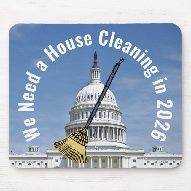 House Cleaning 2026 Election Mouse Pad (Front)
