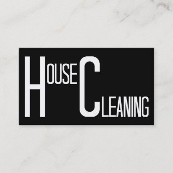House Cleaning Black And White Business Card by businessCardsRUs at Zazzle