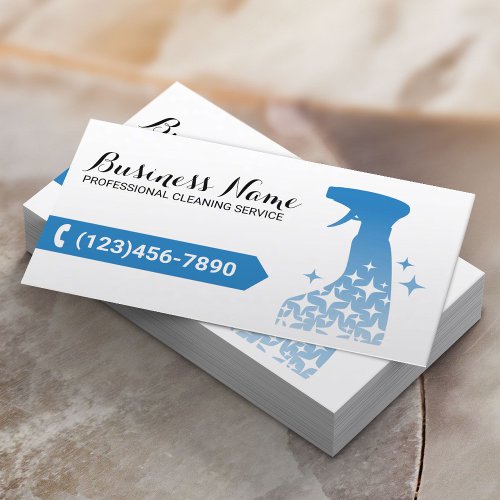 House Cleaning Blue Spray Cleaner Housekeeping Business Card