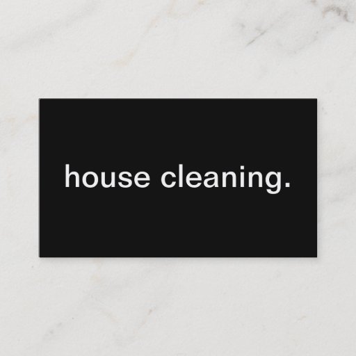 Customizable House Cleaning Business Card