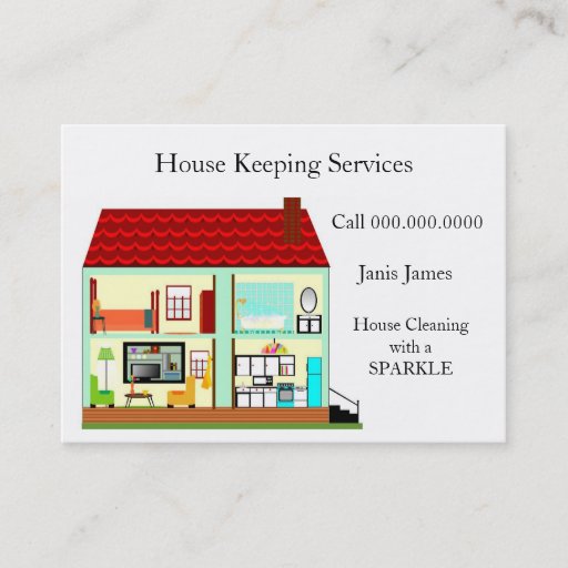Customizable House Cleaning Business Card