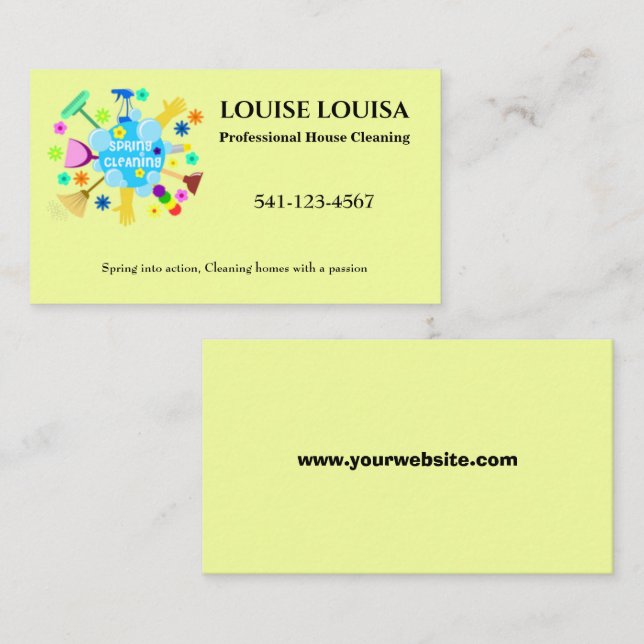 house cleaning business card (Front/Back)