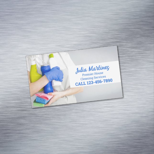 House Cleaning Business Card Magnet (In Situ)