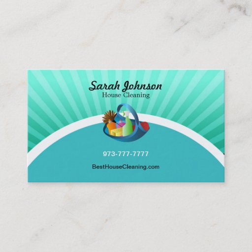 Customizable House Cleaning Business Card Template