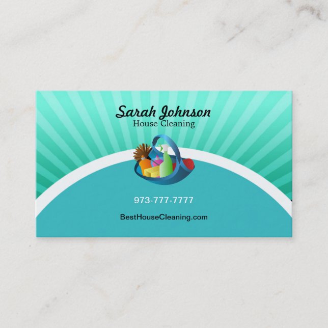 House Cleaning Business Card Template (Front)