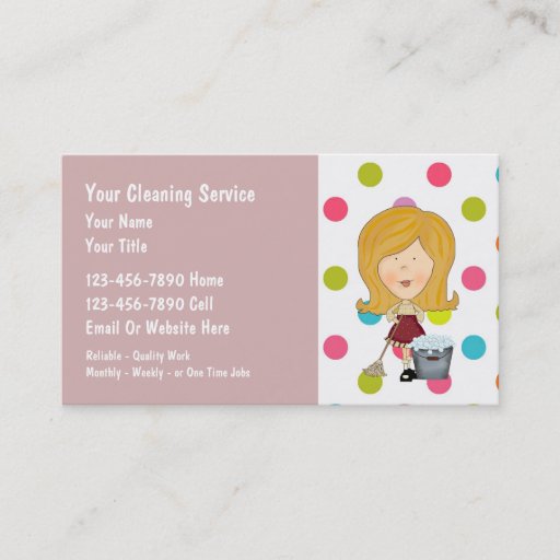 Customizable House Cleaning Business Cards