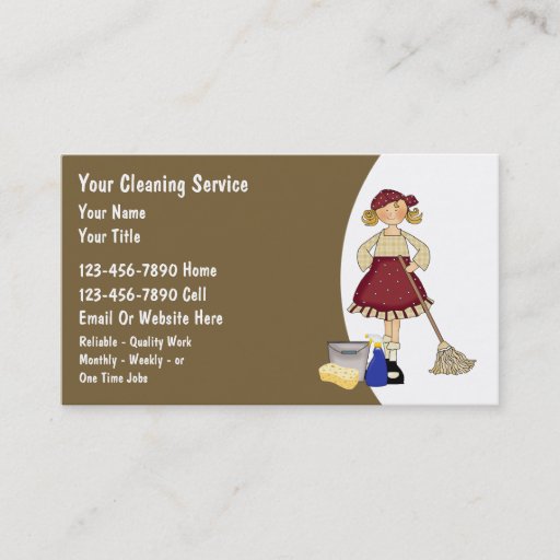 Customizable House Cleaning Business Cards