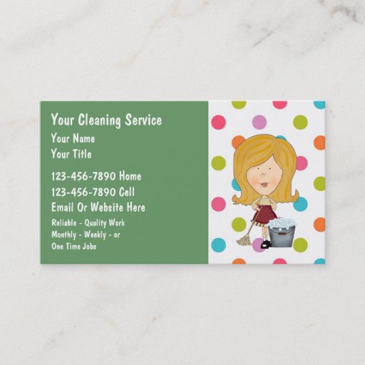 Customizable House Cleaning Business Cards
