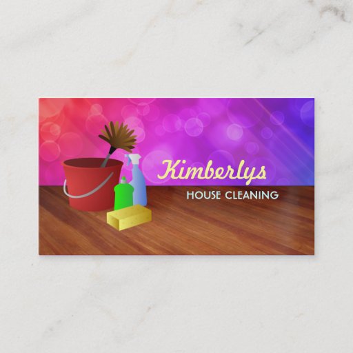 Customizable House Cleaning business cards
