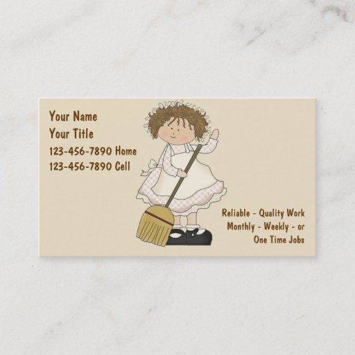 Customizable House Cleaning Business Cards