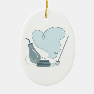House Cleaning Ceramic Ornament