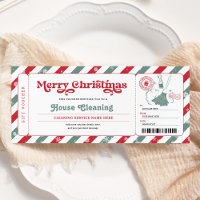 House Cleaning Christmas Gift Certificate Ticket