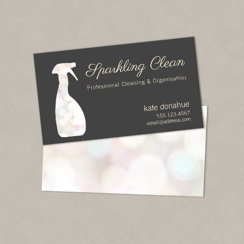 House Cleaning Cleaner Bokeh Spray Bottle  Business Card