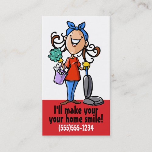 House Cleaning. Cleaner Promotional business card