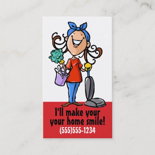 Customizable House Cleaning. Cleaner Promotional business card