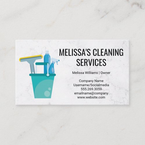 House Cleaning  Cleaning Products Bucket Business Card