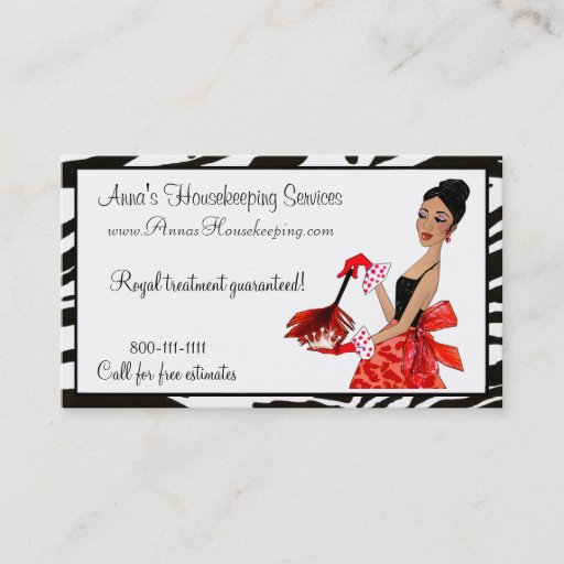 Customizable House Cleaning Diva / African A. Business Cards