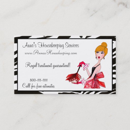 Customizable House Cleaning Diva Business Cards