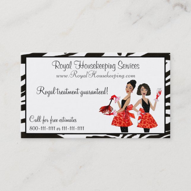 House Cleaning Diva Business Cards (Front)