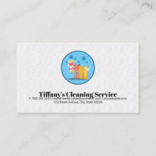 House Cleaning Equipment Floor Tiling Background Business Card