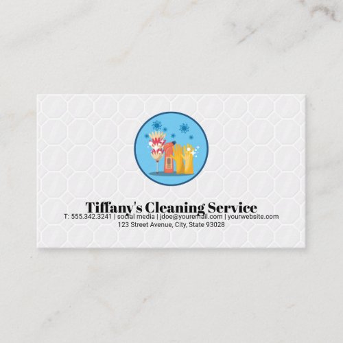 House Cleaning Equipment  Floor Tiling Background Business Card