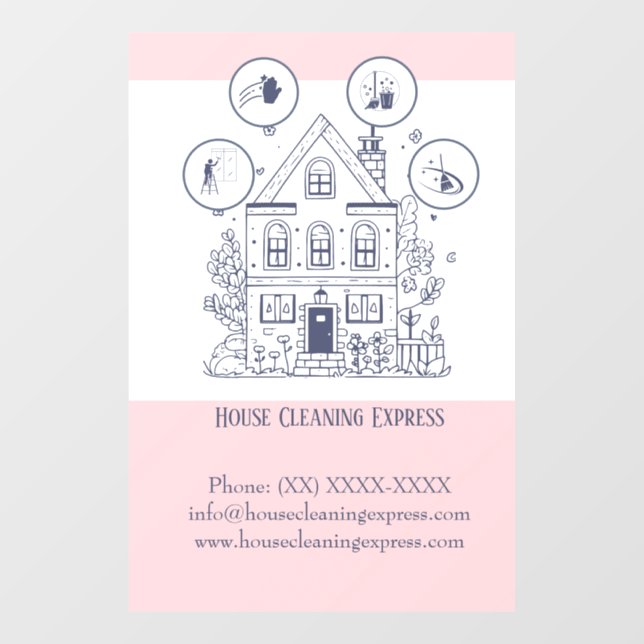 House Cleaning Express Window Cling (Sheet)