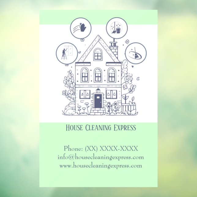 House Cleaning Express  Window Cling (Sheet 3)