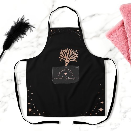 House Cleaning Fake Stitched Pocket Feather Duster Apron