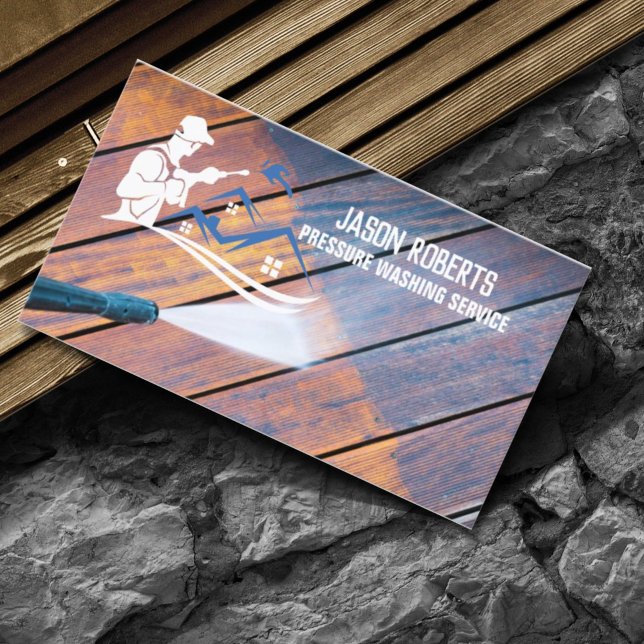House Cleaning Fence Power Washer Pressure Washing Business Card (Creator Uploaded)