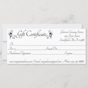 House Cleaning Gift Certificate