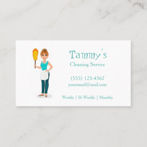 House Cleaning Girl Service Business Card