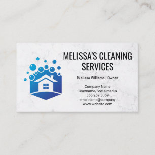 House Cleaning   Home Bubbles Icon Business Card