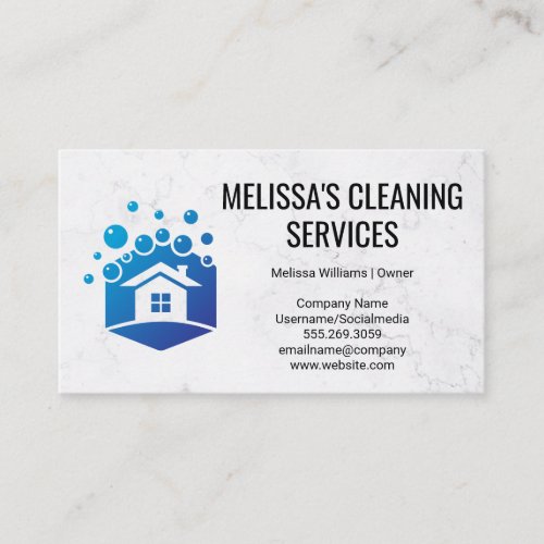 House Cleaning  Home Bubbles Icon Business Card